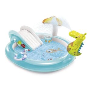 Piscina Infantil Playground Jacaré Inflável 160 Litros Intex
